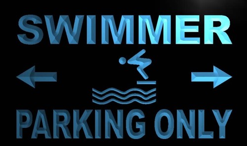 Swimmer Parking Only Neon Light Sign